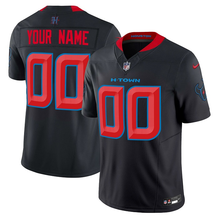 Men's Houston Texans Customized Navy 2024 2nd Alternate F.U.S.E Vapor Football Stitched Jersey (Check description if you want Women or Youth size)